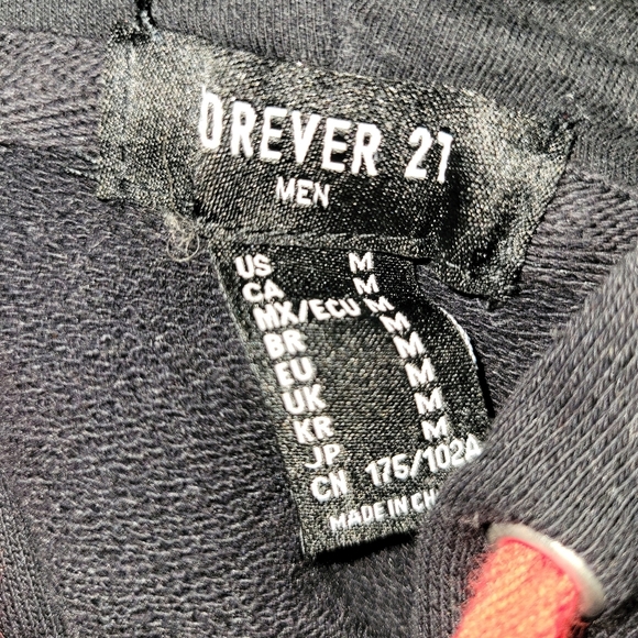 Forever 21 Mens Black Full Zip Hoodie - Picture 4 of 4